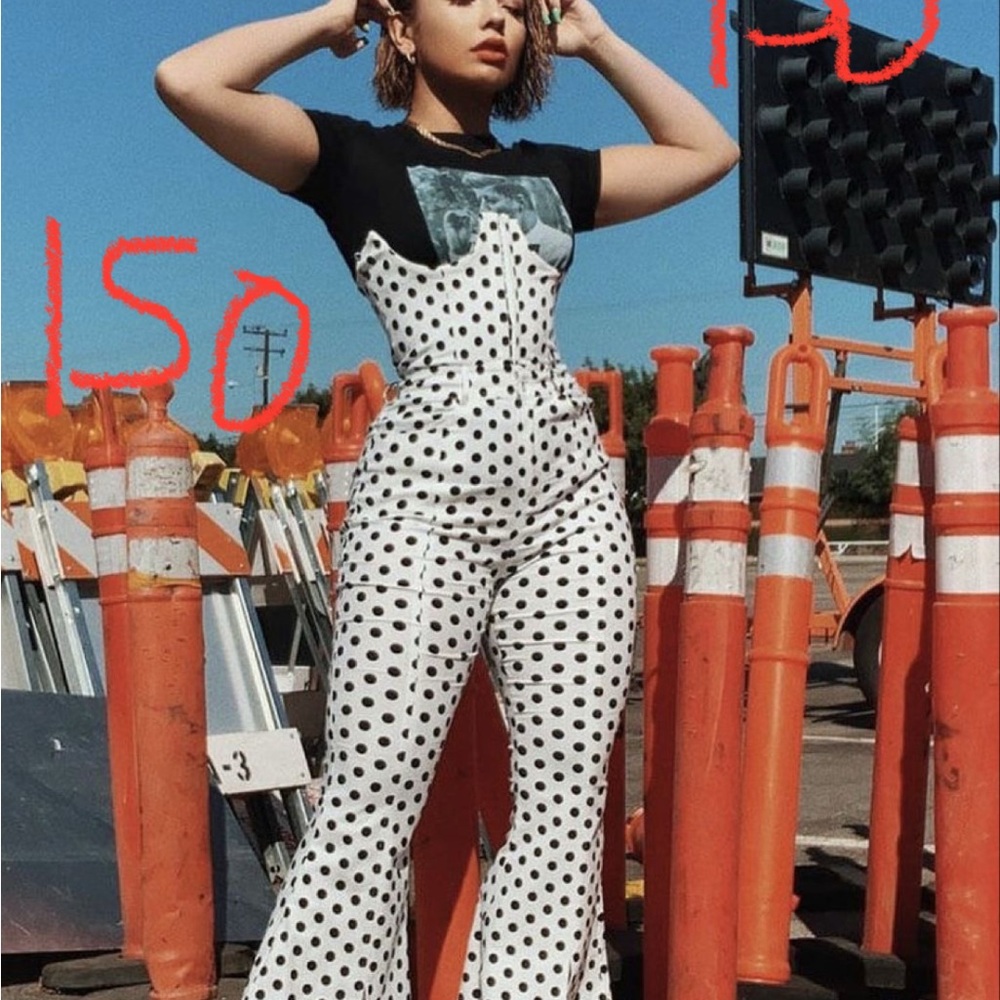 ***ISO*** AmmoXAkira Polka Dot Flare Jumpsuit